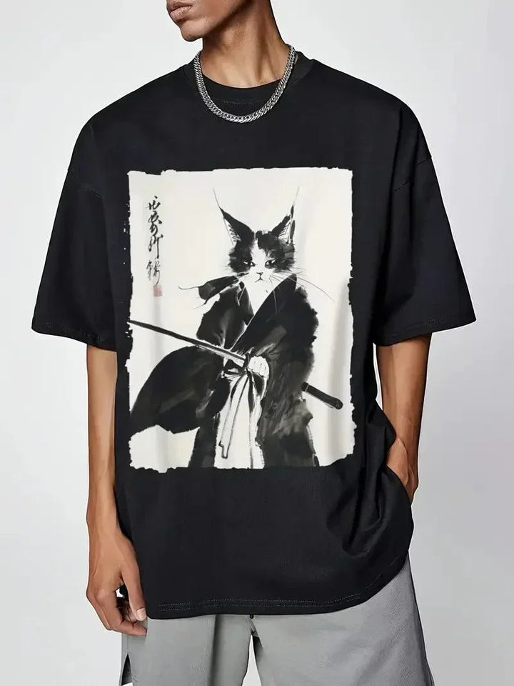 Samurai Cat Ink T-Shirt