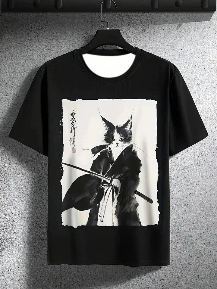 Samurai Cat Ink T-Shirt