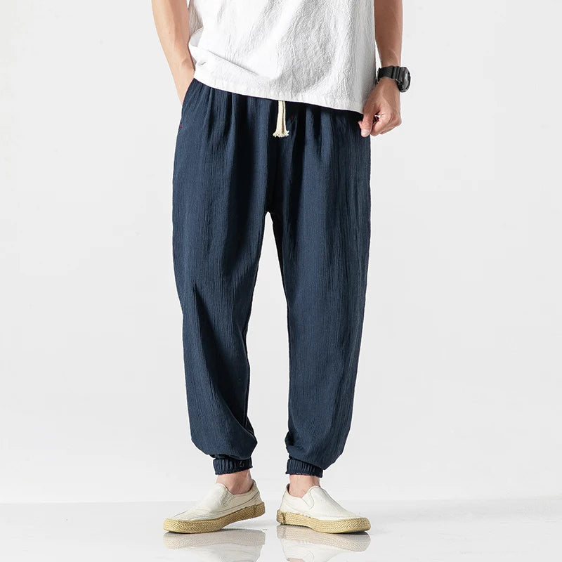 ENZO Cotton Linen Harem Pants - Satori