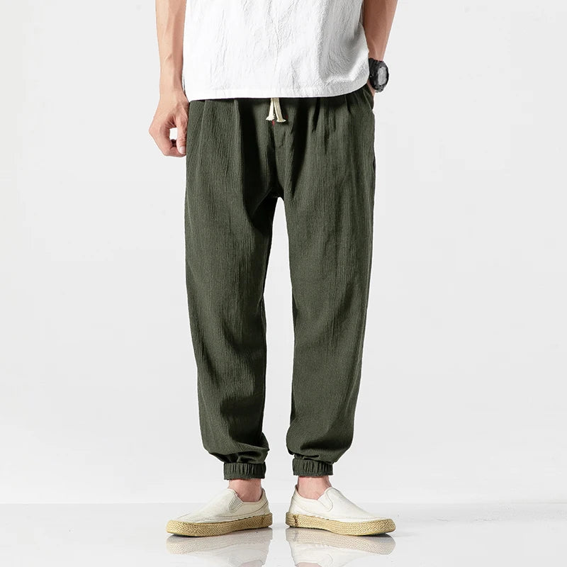 ENZO Cotton Linen Harem Pants - Satori