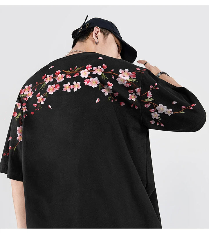 MITOMA Plum Floral Oversized T-Shirt - Satori