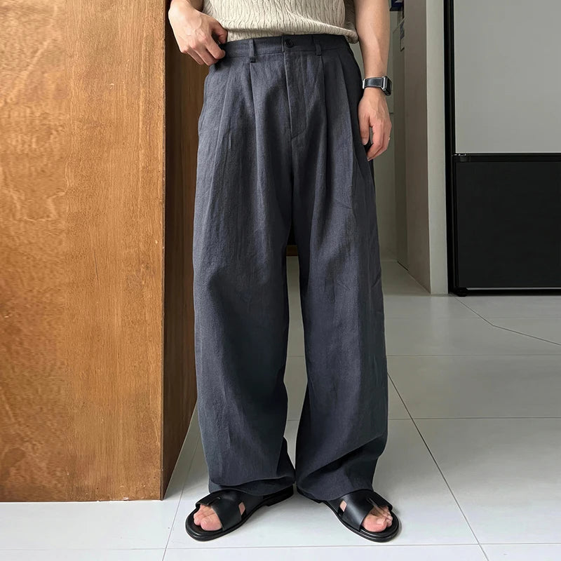 KŌKI Draped Linen Wide Leg Pants - Satori