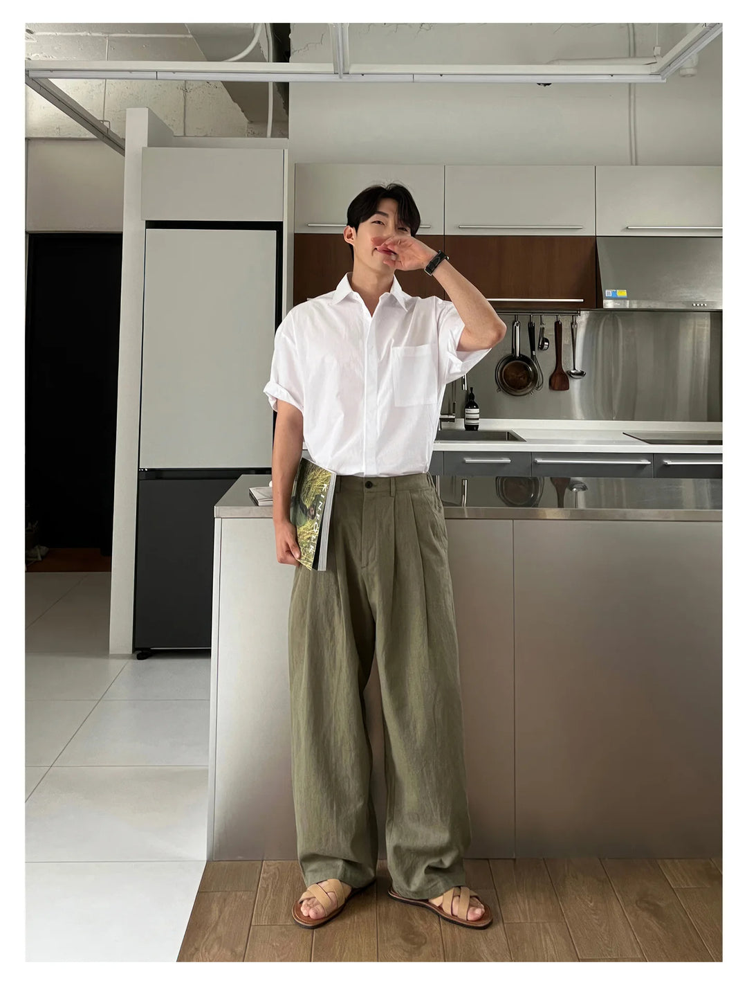 KŌKI Draped Linen Wide Leg Pants - Satori