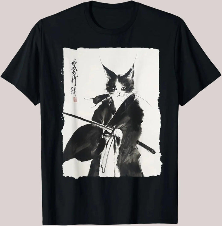 Samurai Cat Ink T-Shirt