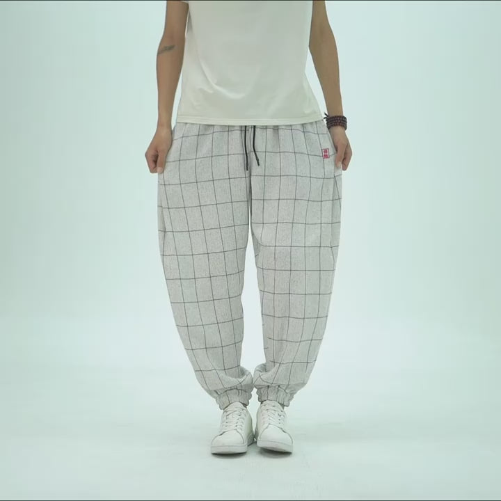 KAYOTO Grid Harem Pants